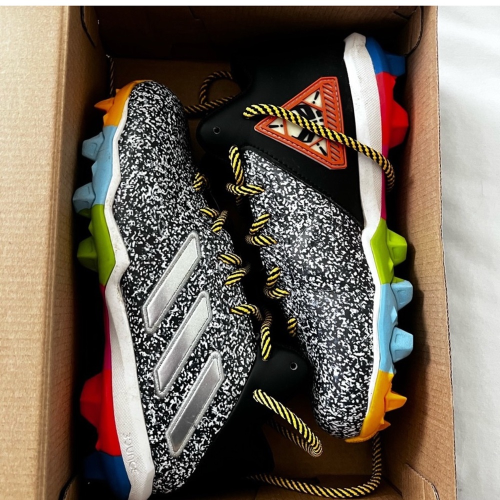 Adidas Speckled Soccer Cleats with Colorful Studs